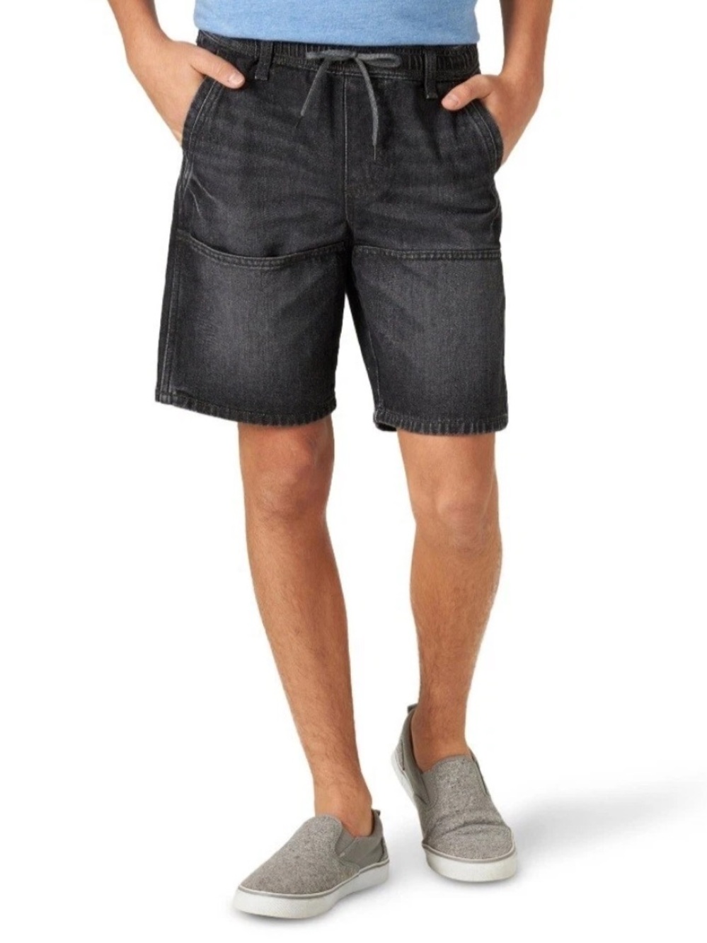 Wrangler Boy's Black Acid Washed Skater Denim Shorts - XL Husky